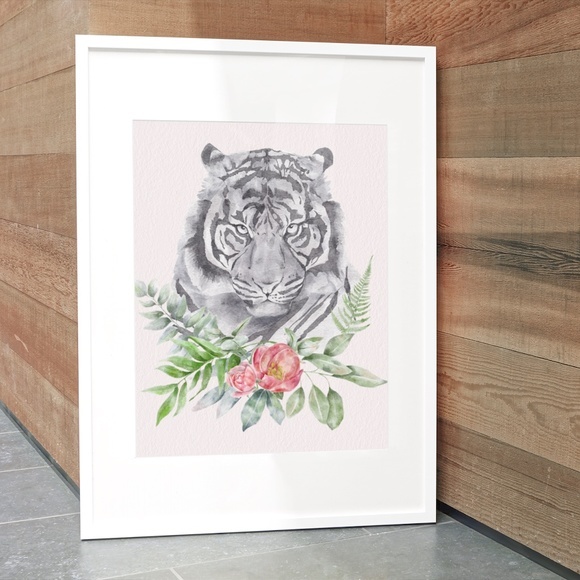 Wall Art Watercolor Tiger Poster Print Unframed - Picture 3 of 7